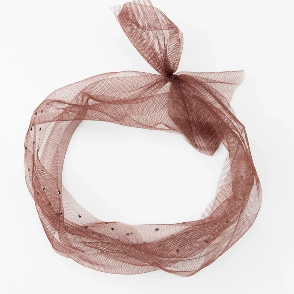 Zara tulle rhinestone choker